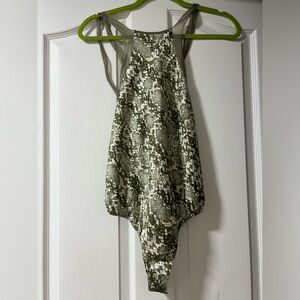 The Free People Intimately Green Snake Print Bodysuit